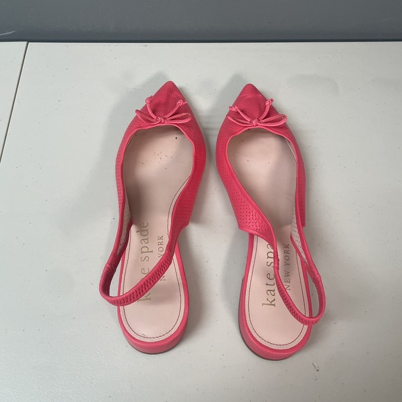 Kate Spade Pink Victoria Flat Size 11B Pointed Toe Preppy Colorful Romantic EUC - Picture 5 of 8